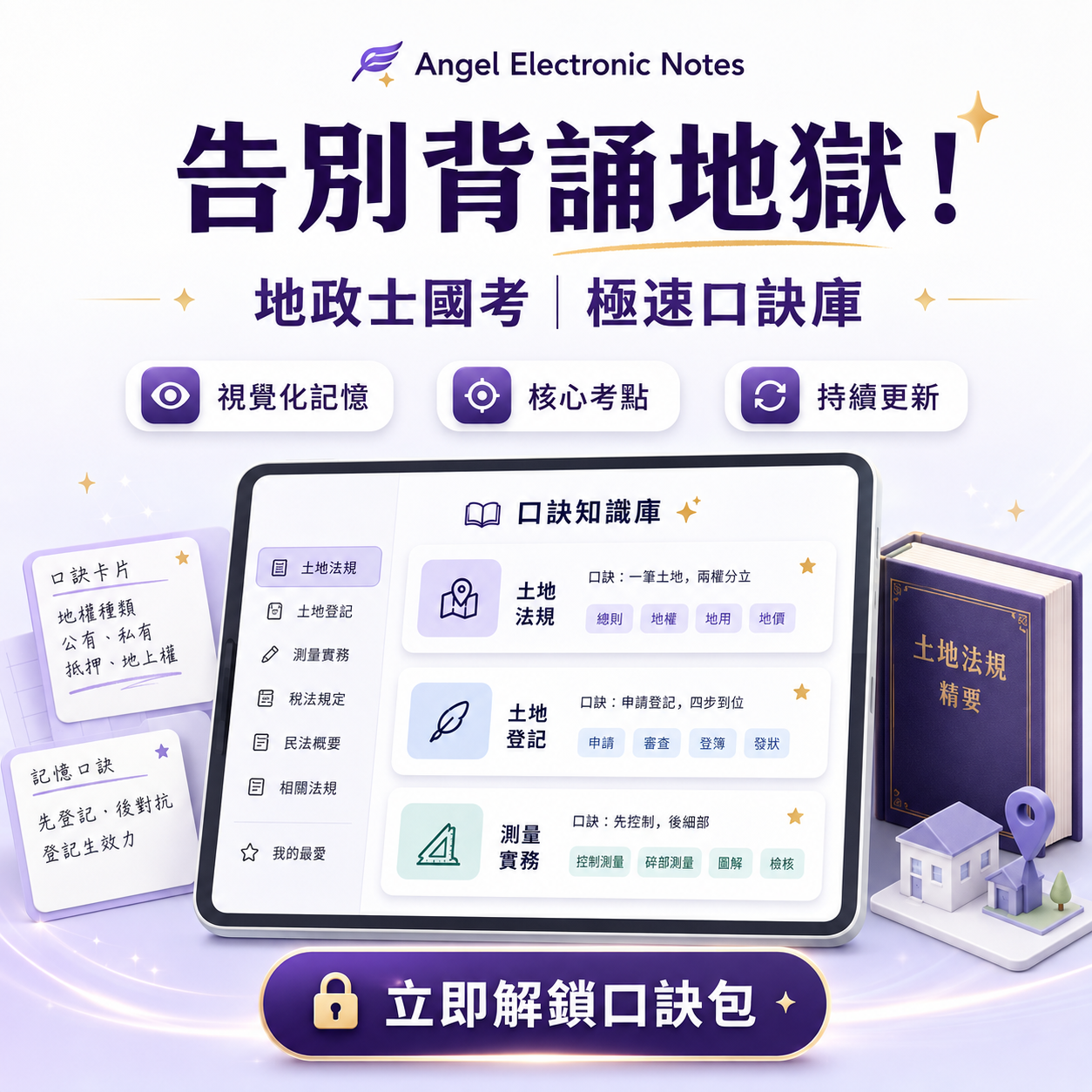 地政士國考極速口訣庫產品畫面